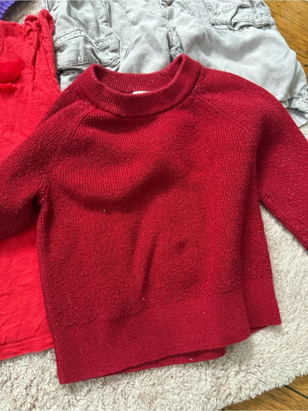 Cat & Jack Sparkling Red Knit Top